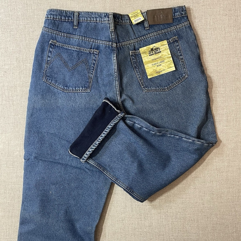 Old Mill Fleece Lined Jeans Men's 42x30 Original Fit Denim New With Tags